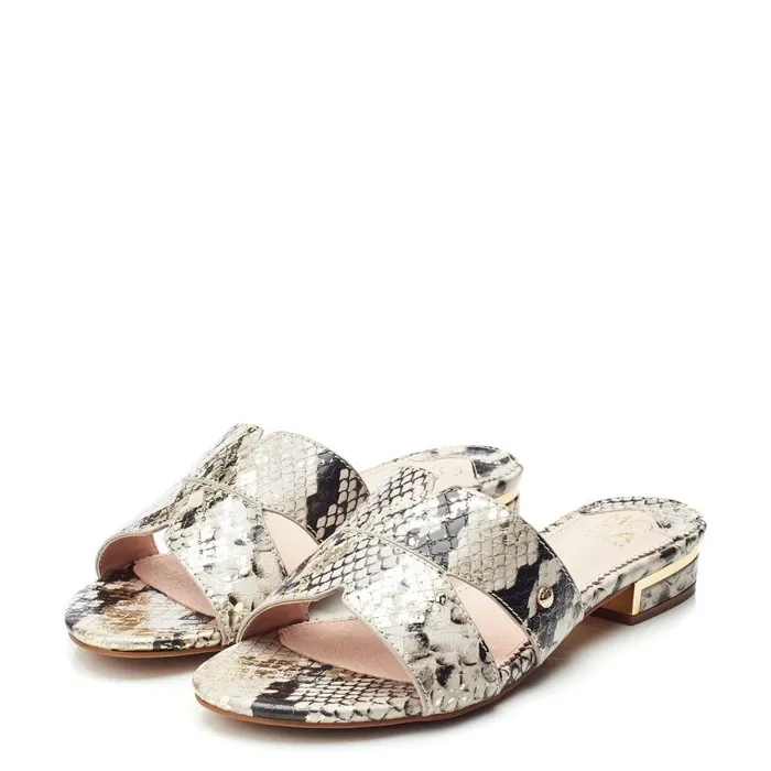 Slider Sandals Women Moda In Pelle Murah Natural 8211 Gold Snake Print