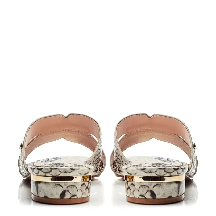 Slider Sandals Women Moda In Pelle Murah Natural 8211 Gold Snake Print