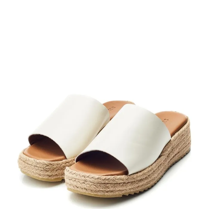 Slider Sandals Women Moda In Pelle Shoon Sh Astrid Beige Leather