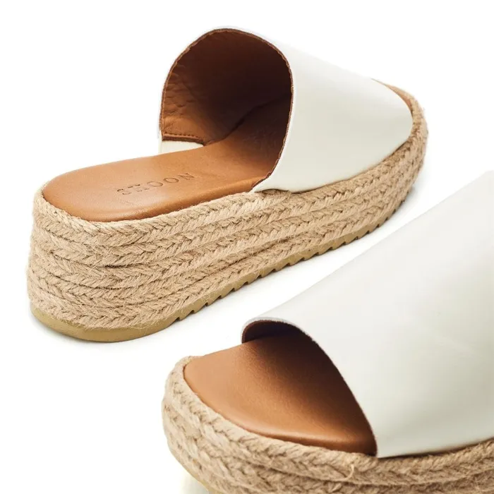 Slider Sandals Women Moda In Pelle Shoon Sh Astrid Beige Leather