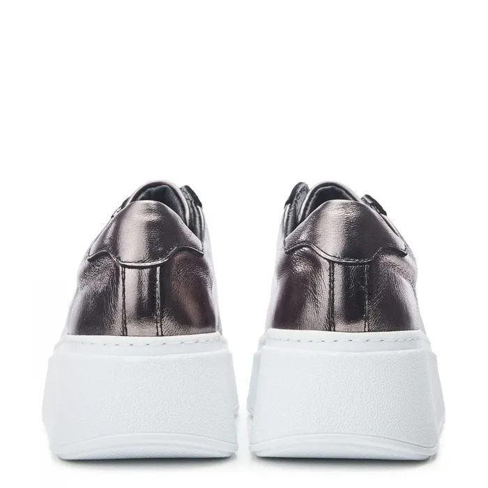 SlipOn Trainers Women Moda In Pelle Bsoleful BAxell Pewter Leather SlipOn Trainers Women Moda In Pelle Bsoleful BAxell Pewter Leather