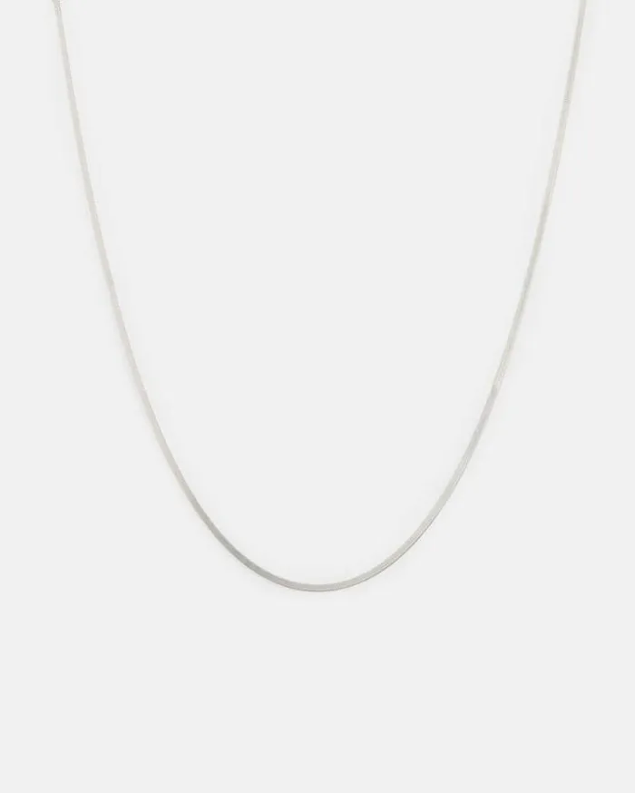 Snake Chain Fine Sterling Silver Necklace Silver Women AllSaints Jewelry