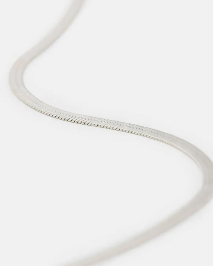 Snake Chain Fine Sterling Silver Necklace Silver Women AllSaints Jewelry