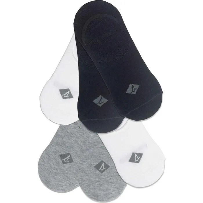 Socks and Liners Men Sperry Sneaker Liner 6Pack Sock Black Assorted