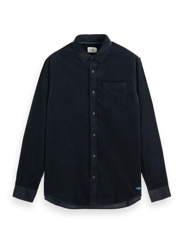 SOLID CORDUROY SHIRT Black Men Scotch and Soda Shirts