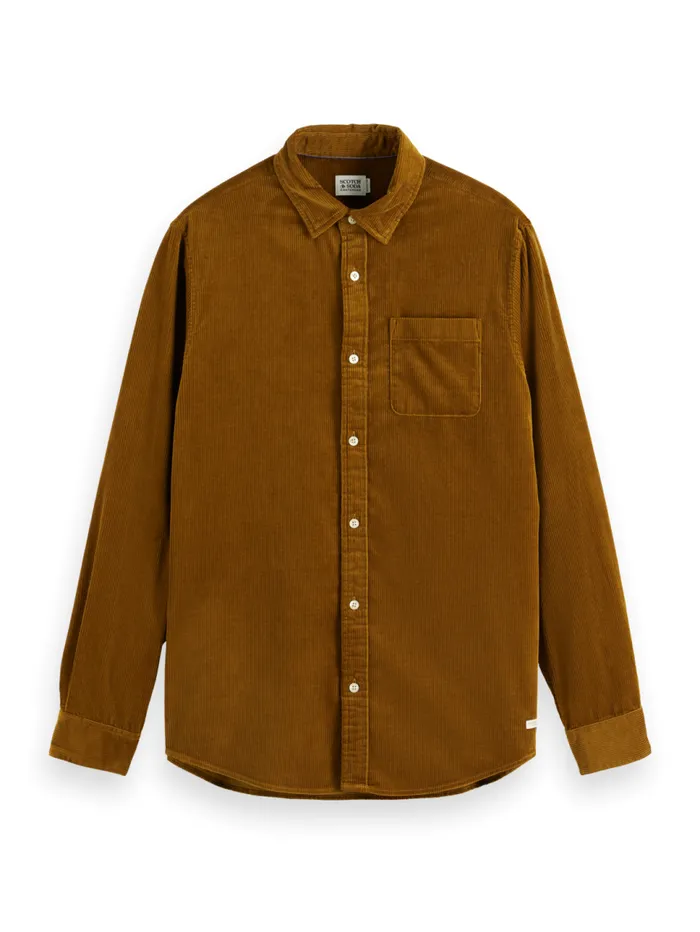 SOLID CORDUROY SHIRT Black Men Scotch and Soda Shirts