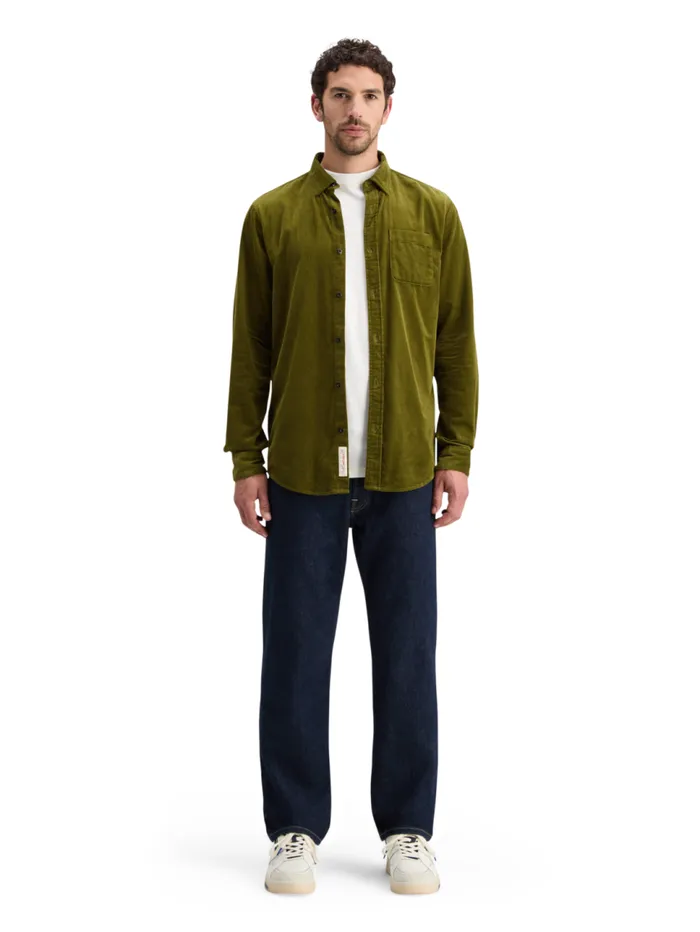 SOLID CORDUROY SHIRT Black Men Scotch and Soda Shirts