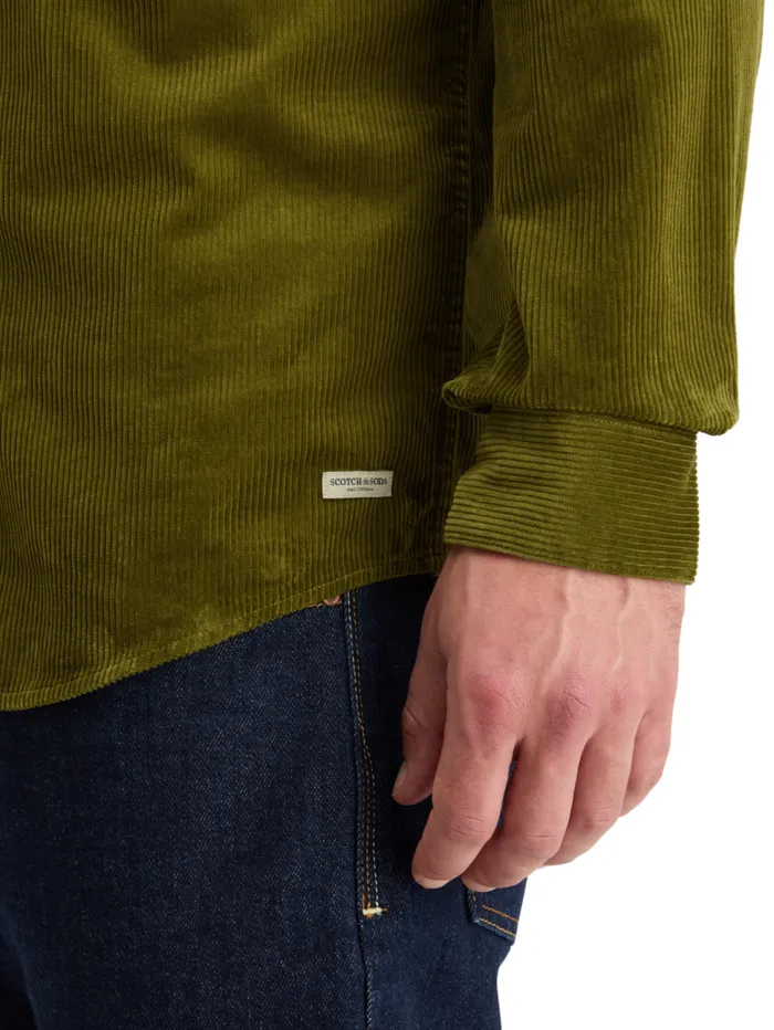 SOLID CORDUROY SHIRT Black Men Scotch and Soda Shirts