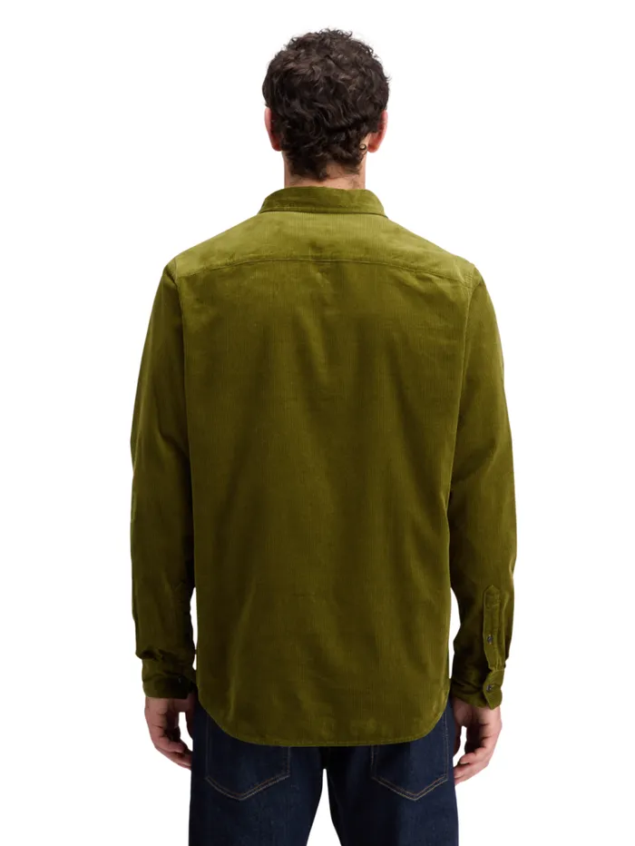 SOLID CORDUROY SHIRT Black Men Scotch and Soda Shirts