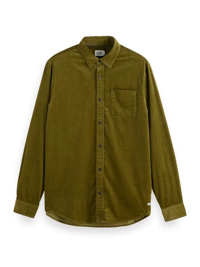 SOLID CORDUROY SHIRT Black Men Scotch and Soda Shirts
