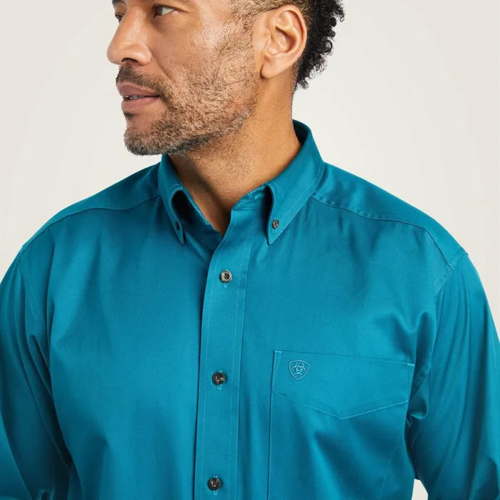 Solid Twill Classic Fit Shirt Ocean Depths Men Ariat Button Down Shirts Solid Twill Classic Fit Shirt Ocean Depths Men Ariat Button Down Shirts