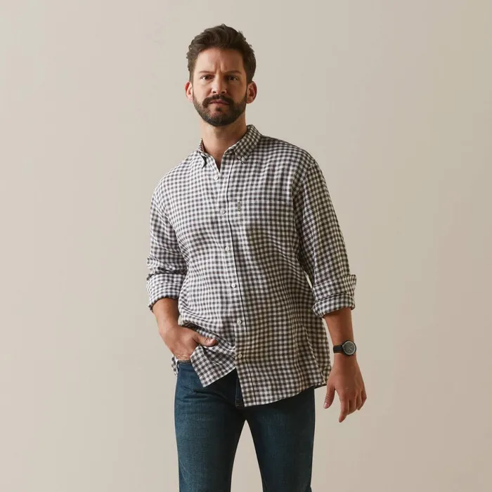 Sonoma Shirt Banyan Bark Check Men Ariat Button Down Shirts