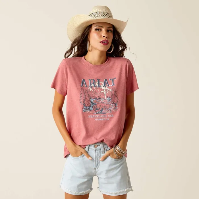 Souvenir TShirt Garnet Heather Women Ariat TShirts and Tops