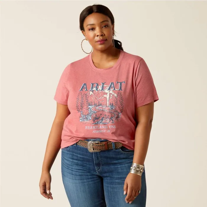 Souvenir TShirt Garnet Heather Women Ariat TShirts and Tops Souvenir TShirt Garnet Heather Women Ariat TShirts and Tops