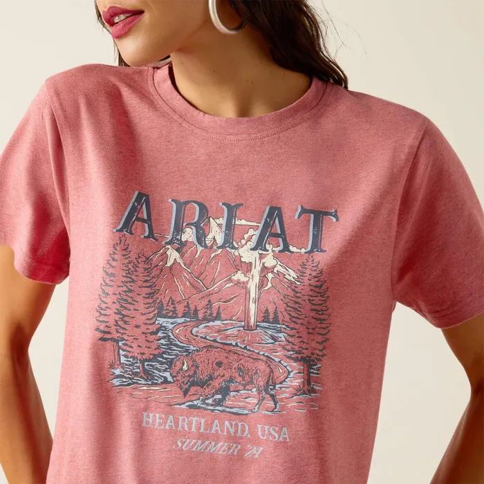 Souvenir TShirt Garnet Heather Women Ariat TShirts and Tops Souvenir TShirt Garnet Heather Women Ariat TShirts and Tops