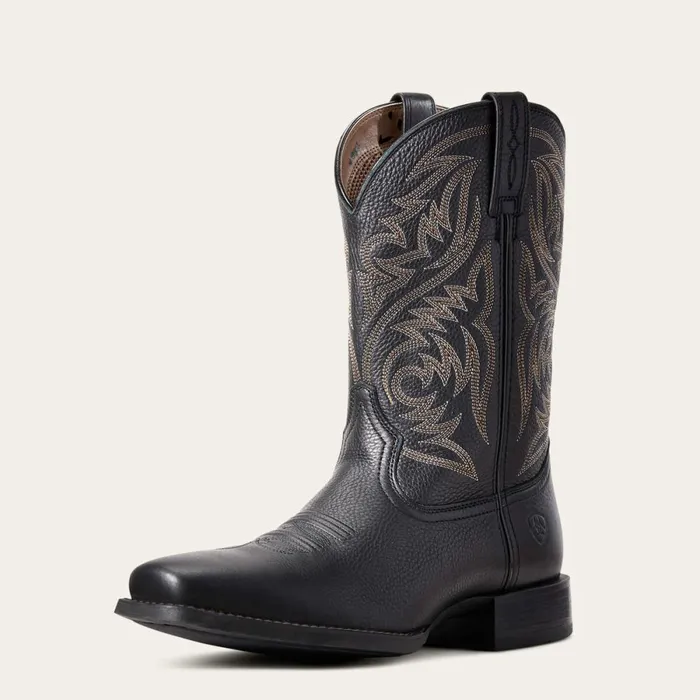 Sport Herdsman Western Boot Black Deertan Men Ariat Western Boots