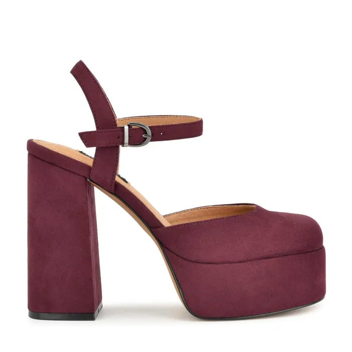 Stacie Platform Heels Dark Red Women Nine West Pumps