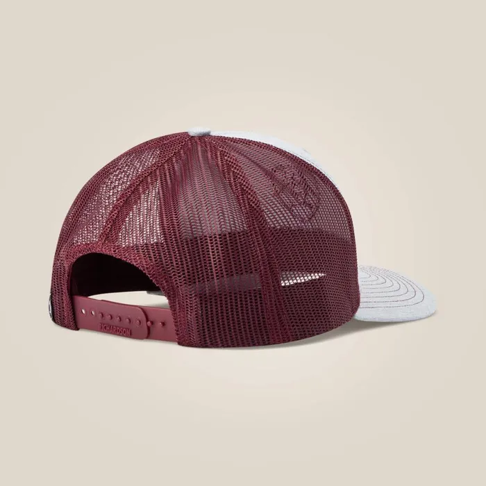 Stacked Logo Cap Grey Burgundy Men Ariat Hats and Caps