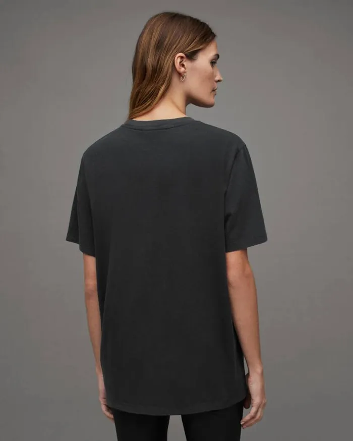 Stardust Oversized Boyfriend TShirt Washed Black Women AllSaints TShirts