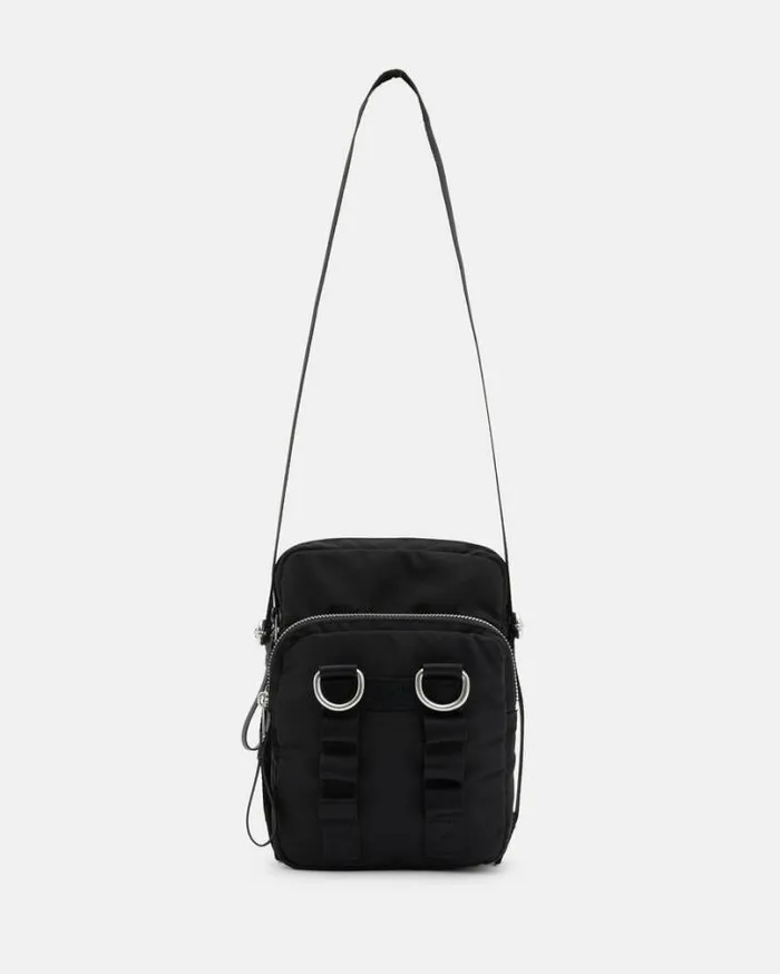 Steppe Recycled Crossbody Bag Black Men AllSaints Bags and Wallets