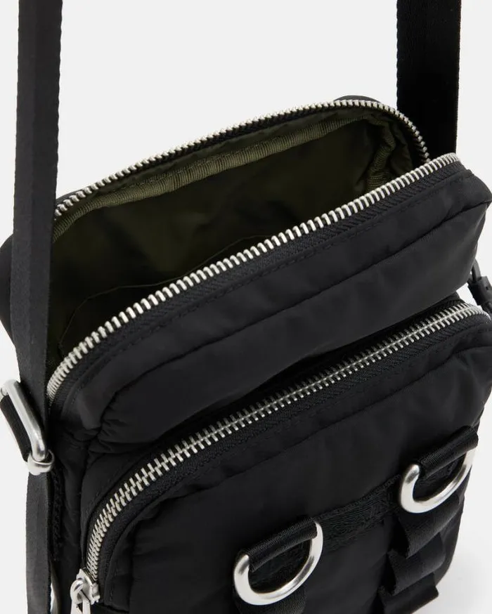 Steppe Recycled Crossbody Bag Black Men AllSaints Bags and Wallets