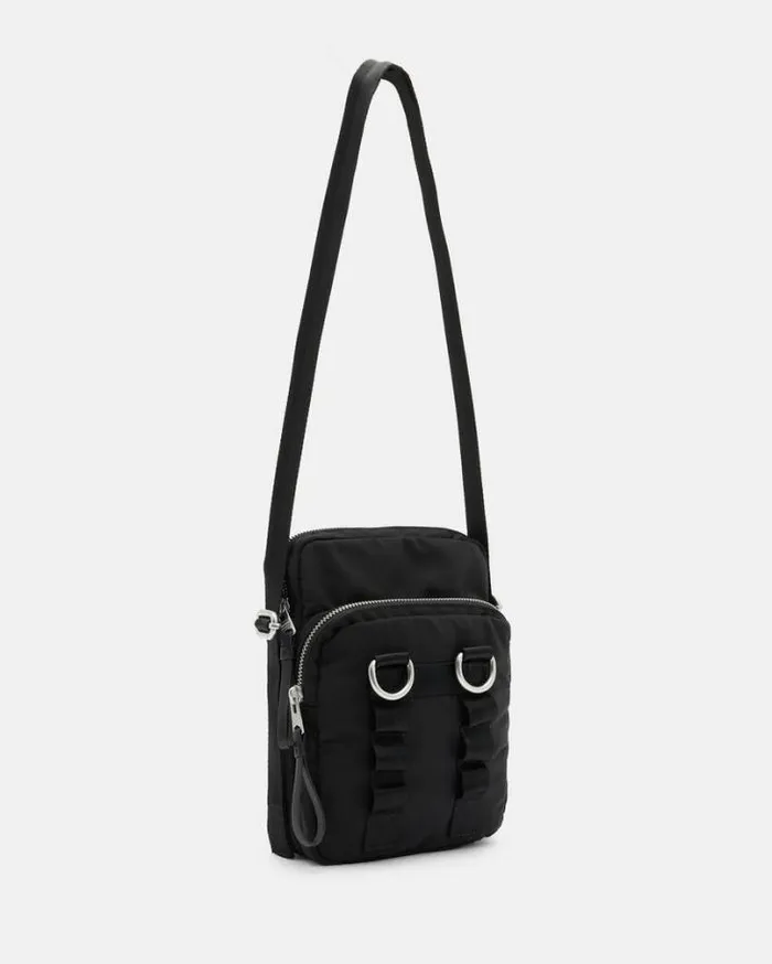 Steppe Recycled Crossbody Bag Black Men AllSaints Bags and Wallets