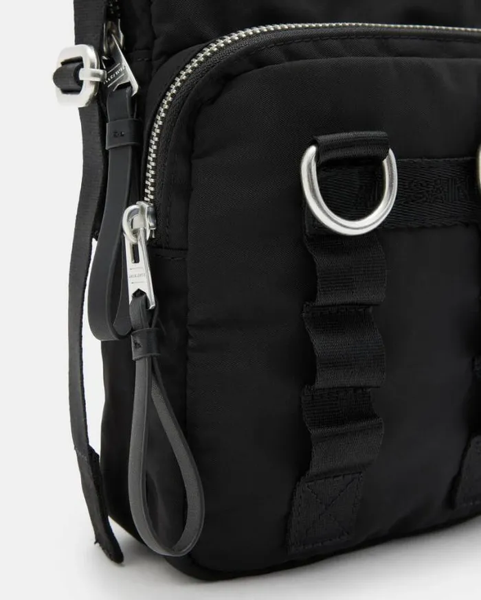 Steppe Recycled Crossbody Bag Black Men AllSaints Bags and Wallets