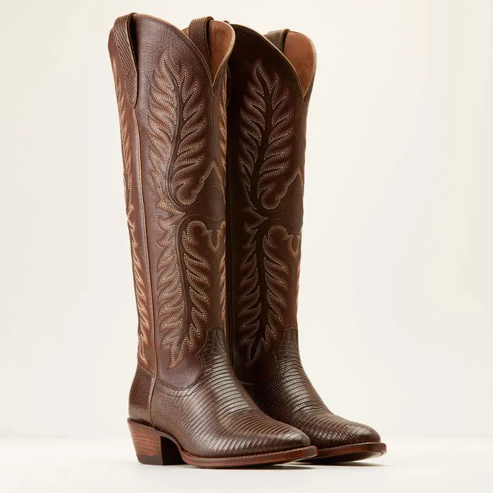 Sterling Margot StretchFit Western Boot Gilded Ring Lizardvelvet Chocolate Women Ariat Western Boots Sterling Margot StretchFit Western Boot Gilded Ring Lizardvelvet Chocolate Women Ariat Western Boots