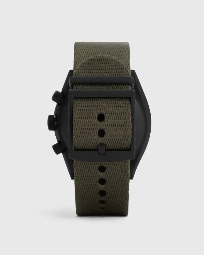 Subtitled I Stainless Steel Nylon Watch Khaki Men AllSaints Watches