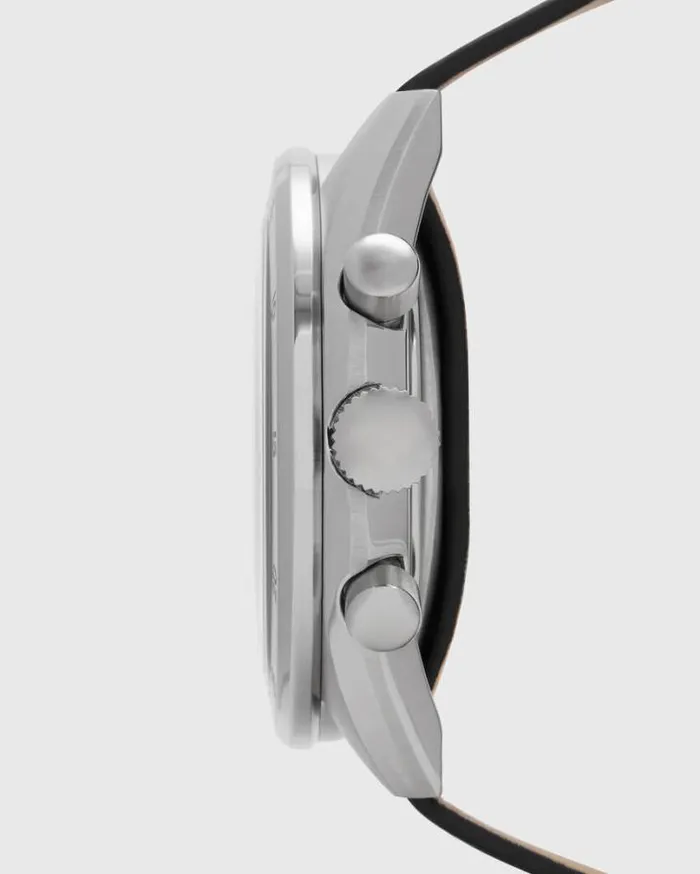 Subtitled IV Stainless Steel And Black Leather Watch Black Men AllSaints Watches Subtitled IV Stainless Steel And Black Leather Watch Black Men AllSaints Watches