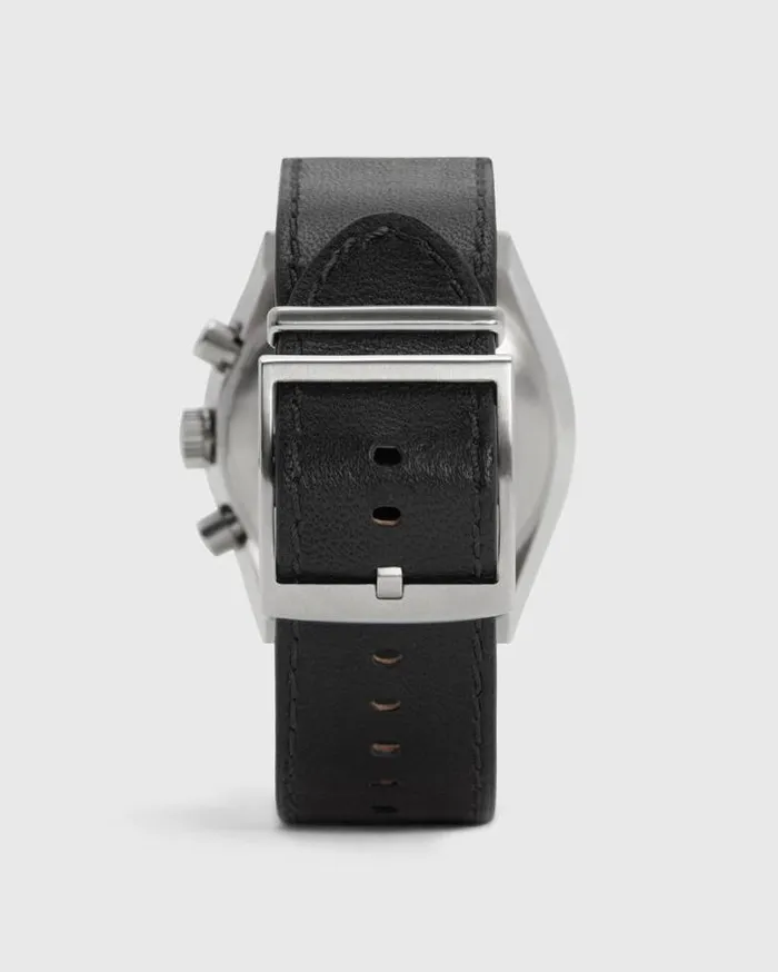 Subtitled IV Stainless Steel And Black Leather Watch Black Men AllSaints Watches Subtitled IV Stainless Steel And Black Leather Watch Black Men AllSaints Watches