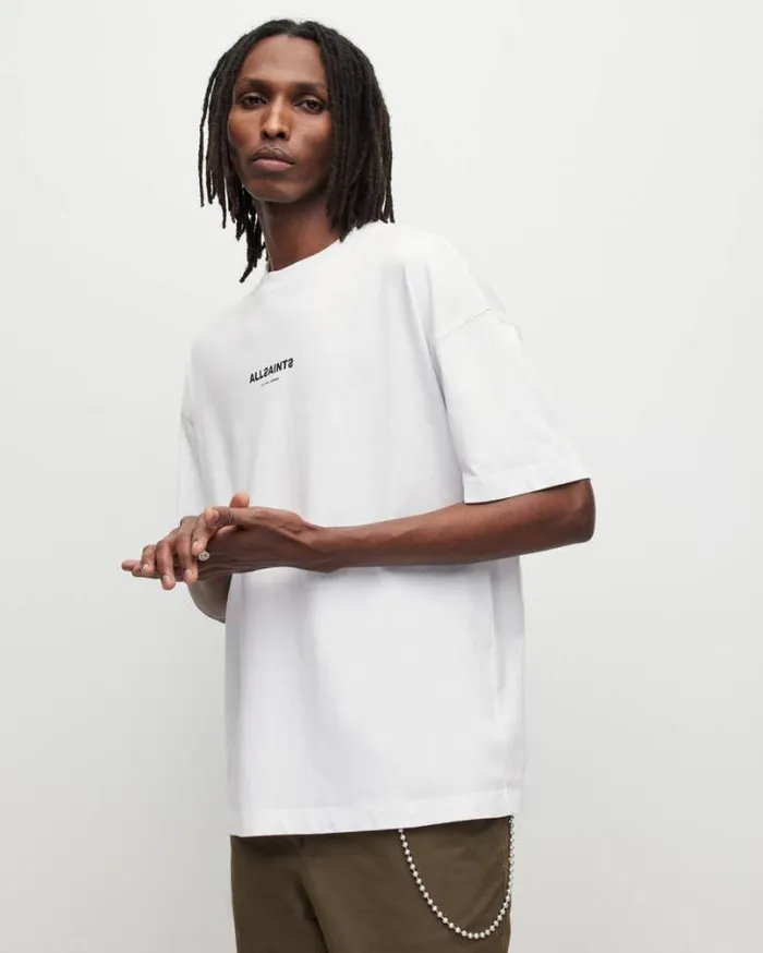 Subverse Oversized Crew Logo TShirt Optic White Men AllSaints TShirts