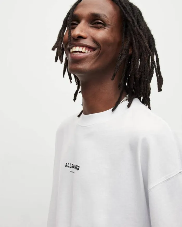 Subverse Oversized Crew Logo TShirt Optic White Men AllSaints TShirts