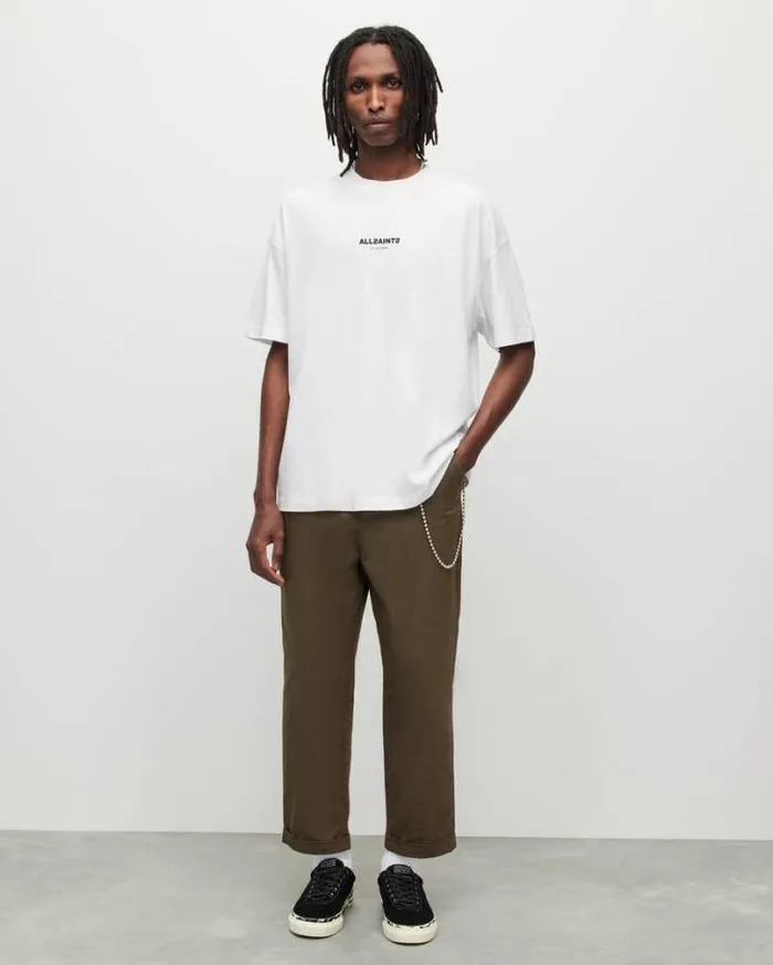 Subverse Oversized Crew Logo TShirt Optic White Men AllSaints TShirts