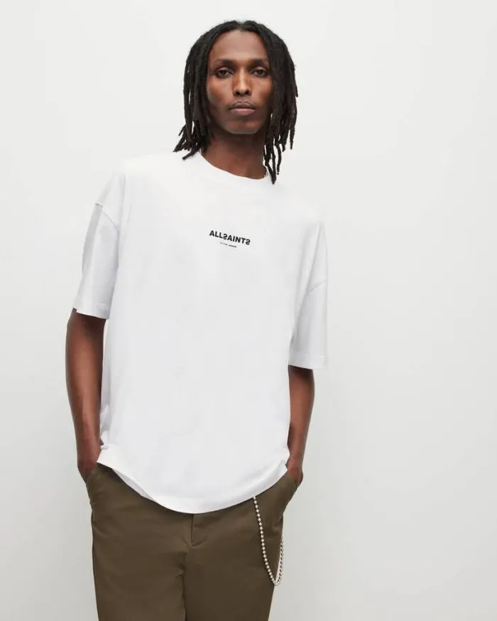 Subverse Oversized Crew Logo TShirt Optic White Men AllSaints TShirts