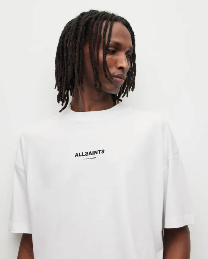 Subverse Oversized Crew Logo TShirt Optic White Men AllSaints TShirts