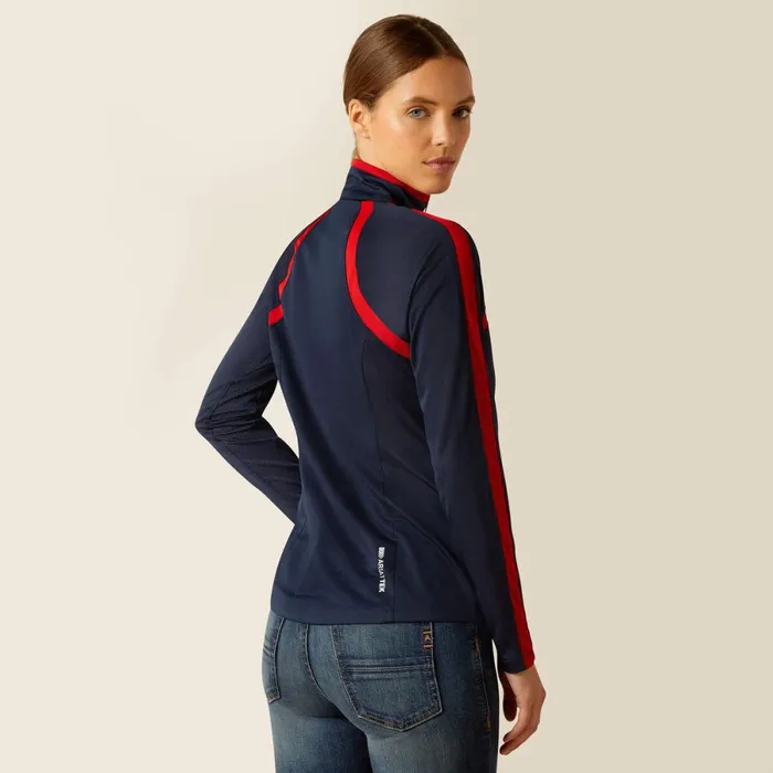 Sunstopper 30 14 Zip Baselayer Navytred Women Ariat TShirts and Tops Sunstopper 30 14 Zip Baselayer Navytred Women Ariat TShirts and Tops