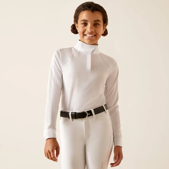 Sunstopper 30 Pro Show Shirt Whitekamron Kids Ariat English Riding Clothing