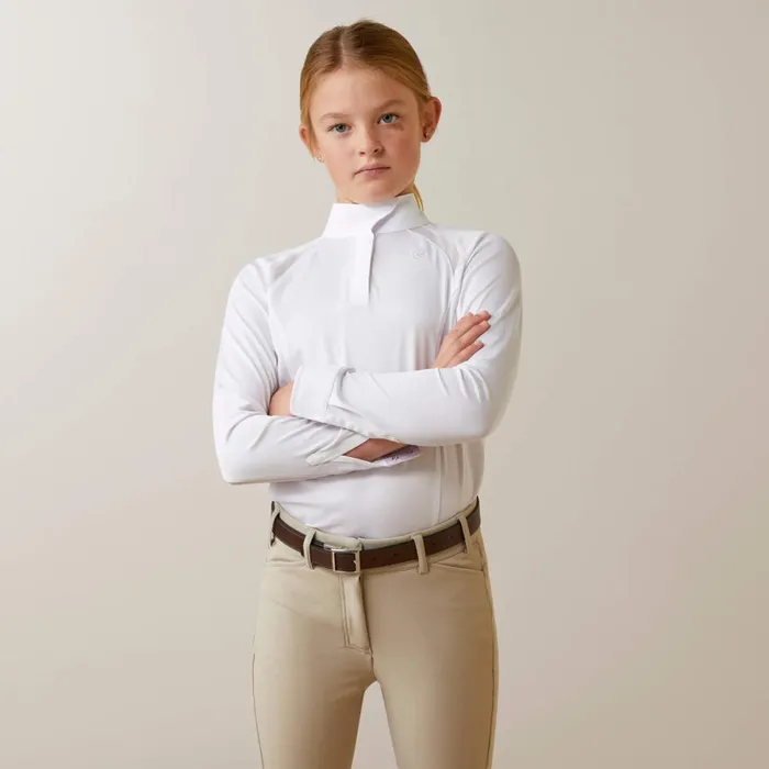 Sunstopper Pro 20 Show Shirt White Kids Ariat English Riding Clothing