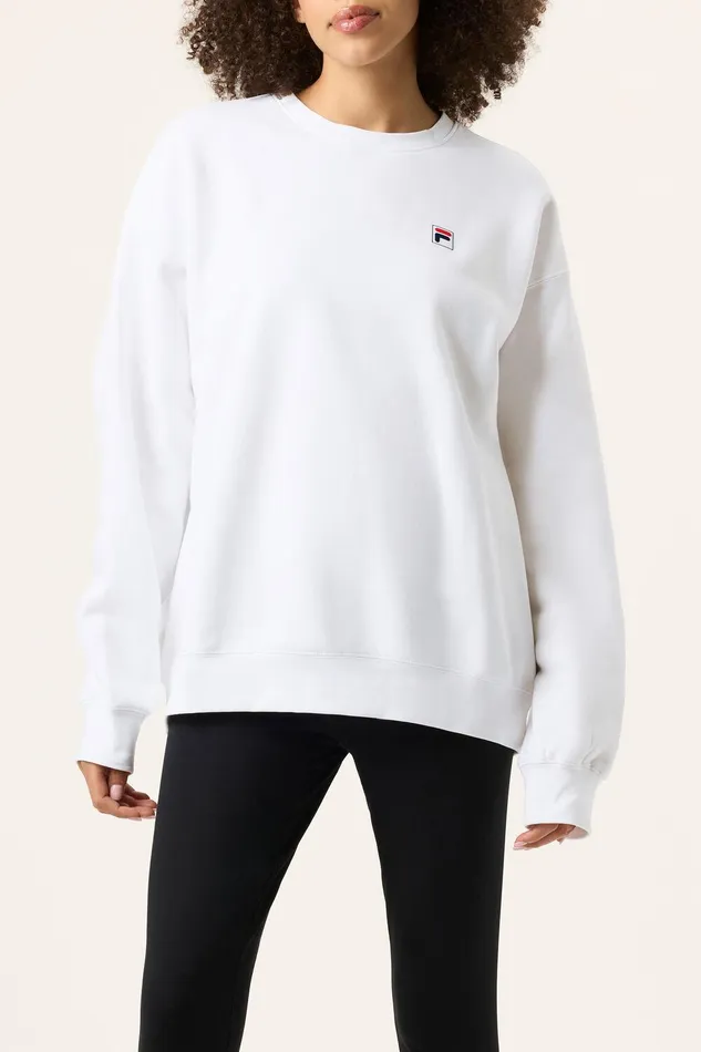 Sweatshirts and Hoodies Women Fila Classic Relaxed Sweatshirt 100 White Sweatshirts and Hoodies Women Fila Classic Relaxed Sweatshirt 100 White