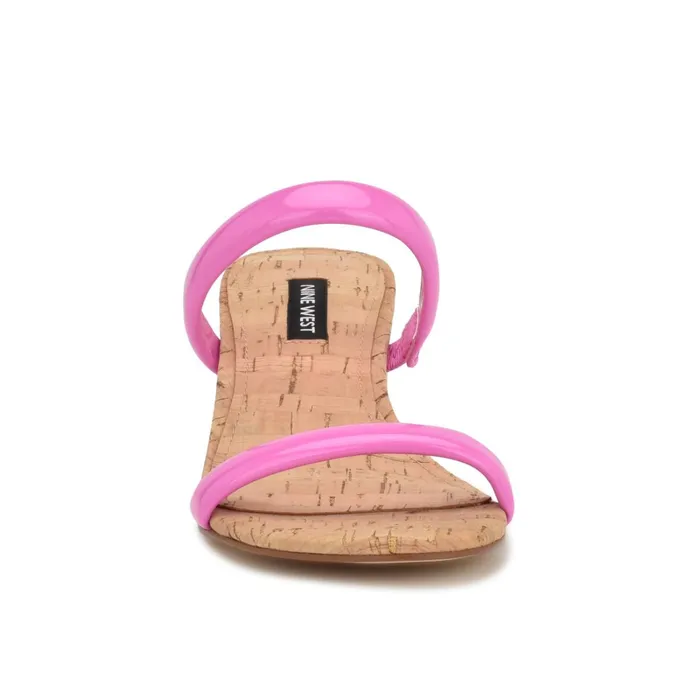 Tae Heeled Slide Sandals Neon Pink Cork Women Nine West Heeled Tae Heeled Slide Sandals Neon Pink Cork Women Nine West Heeled