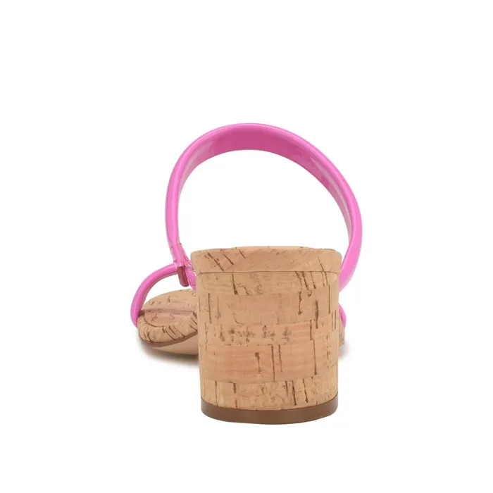 Tae Heeled Slide Sandals Neon Pink Cork Women Nine West Heeled Tae Heeled Slide Sandals Neon Pink Cork Women Nine West Heeled