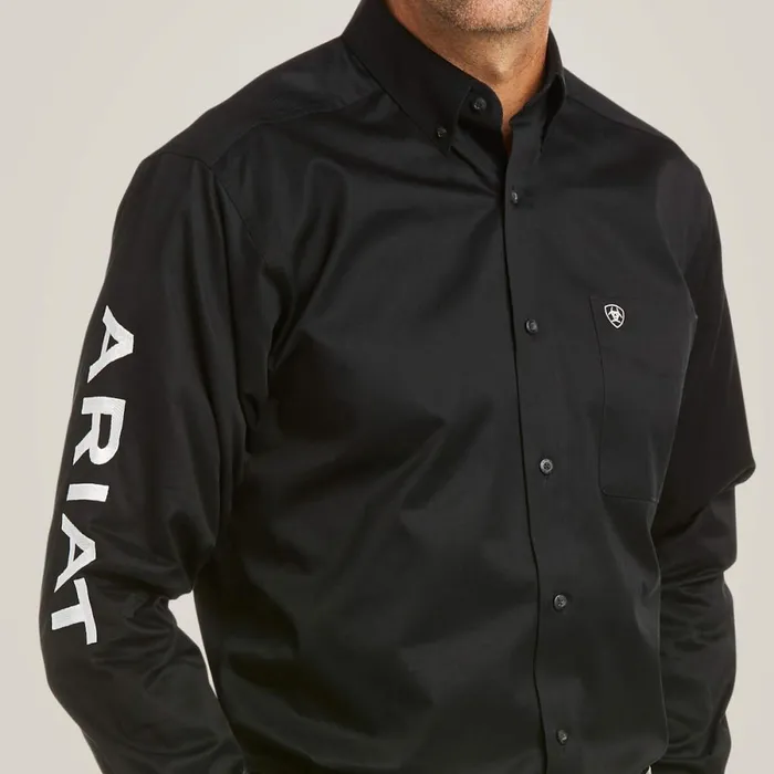 Team Logo Twill Fitted Shirt Blackwhite Men Ariat Button Down Shirts Team Logo Twill Fitted Shirt Blackwhite Men Ariat Button Down Shirts