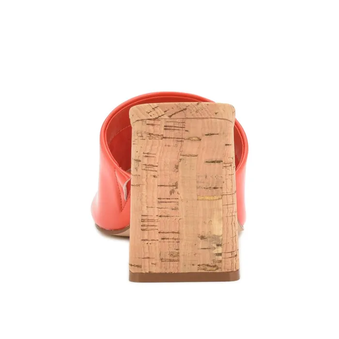 Teice Heeled Slide Sandals Orange Patent Women Nine West Heeled