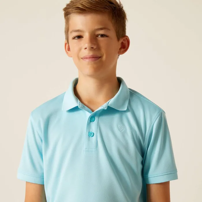 TEK Polo Cenote Aqua Kids Ariat TShirts and Polos TEK Polo Cenote Aqua Kids Ariat TShirts and Polos