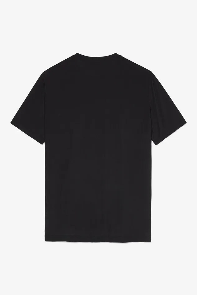 Tennis Men Fila Tennis Essentials Short Sleeve Crew 001 Black Pink Glo