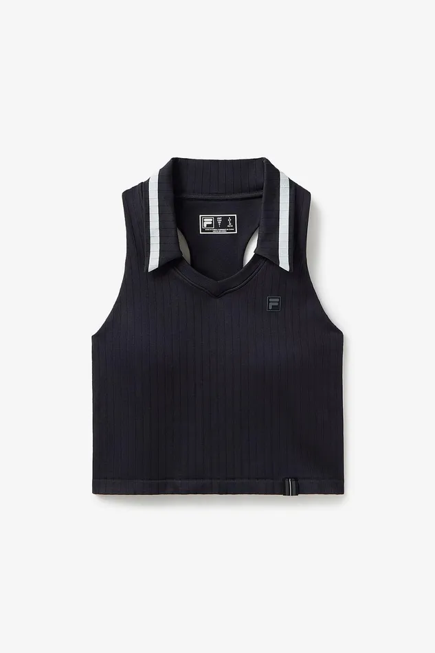 Tennis Women Fila Challenger Seamless Polo Tank 983 Blackgardenia