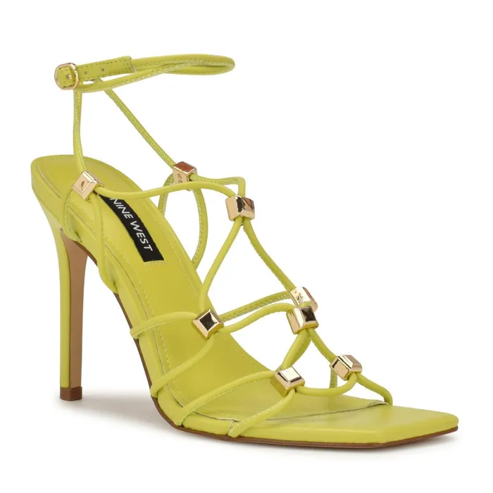 Tenor Ankle Wrap Heeled Sandals Lime Women Nine West Dress Tenor Ankle Wrap Heeled Sandals Lime Women Nine West Dress