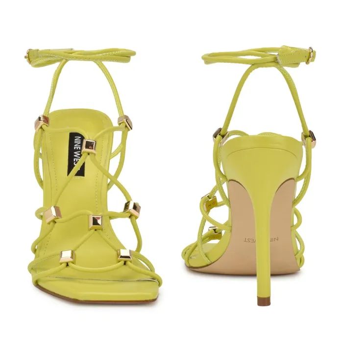 Tenor Ankle Wrap Heeled Sandals Lime Women Nine West Dress Tenor Ankle Wrap Heeled Sandals Lime Women Nine West Dress