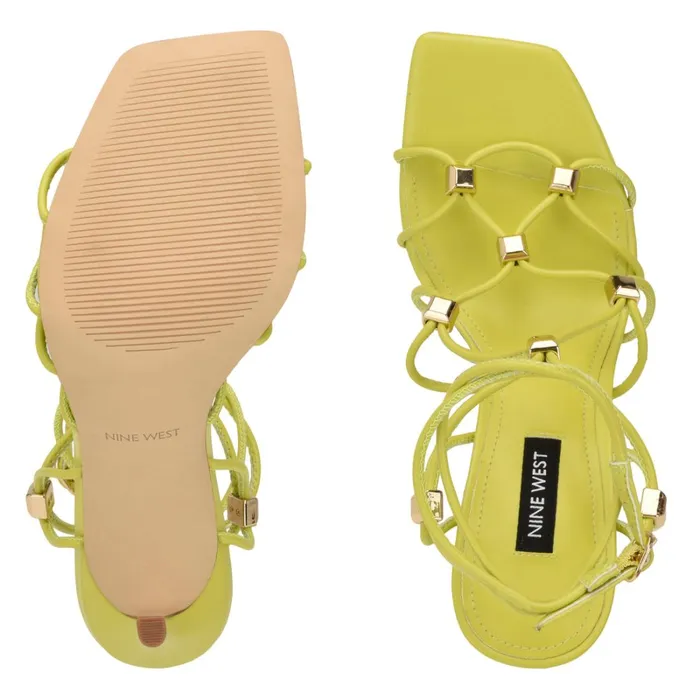 Tenor Ankle Wrap Heeled Sandals Lime Women Nine West Dress Tenor Ankle Wrap Heeled Sandals Lime Women Nine West Dress